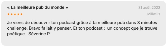 Commentaire Apple podcasts